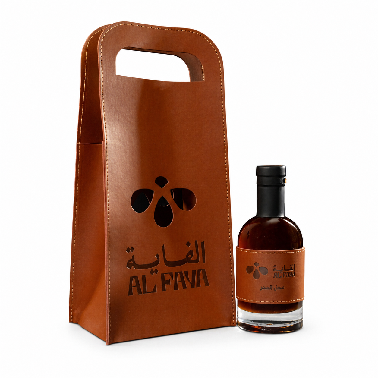 Al Faya Organic Honey - 1x Samer 250g + Dark Brown Leather Bag